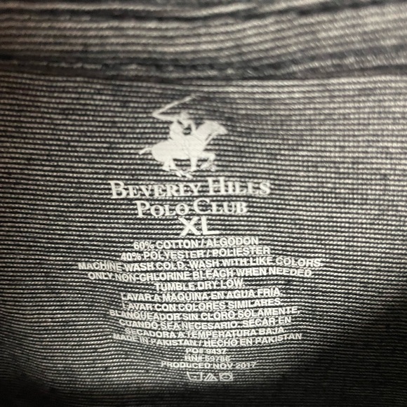 Beverly Hills Polo Club Men’s Charcoal Gray V-Neck T-Shirt XL - Picture 4 of 4